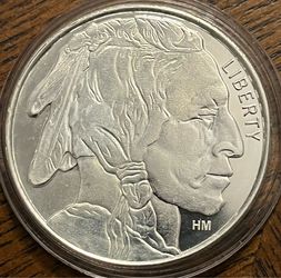 I Oz Silver Indian Head Round  .999 Fine Silver Buffalo Round