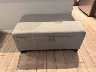 Lift Top Ottoman with Tray Table - Gray