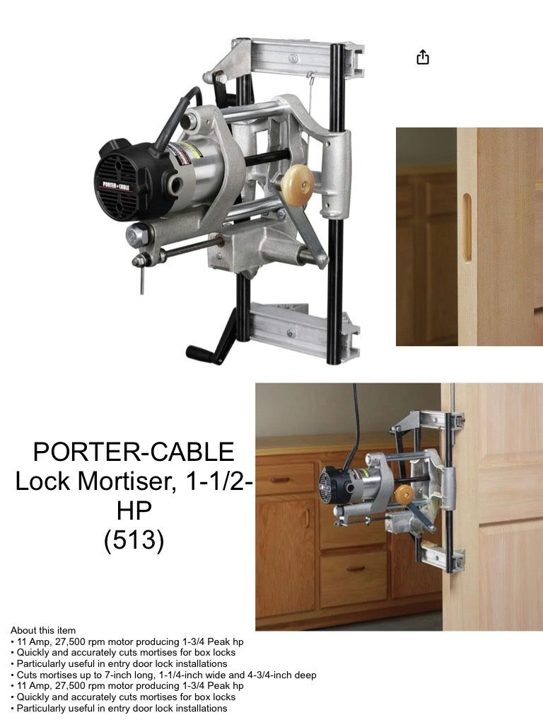 Porter Cable Lock Mortiser 1 - 1/2 Hp 513.