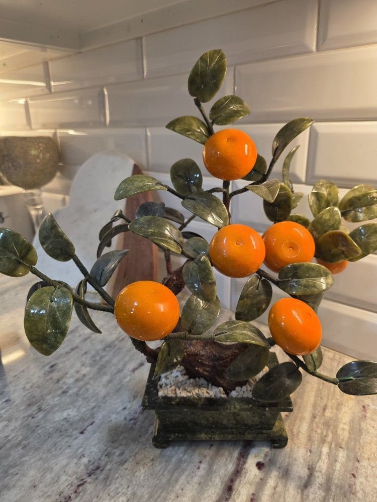 oriental asian chinese jade tangerine tree feng shui