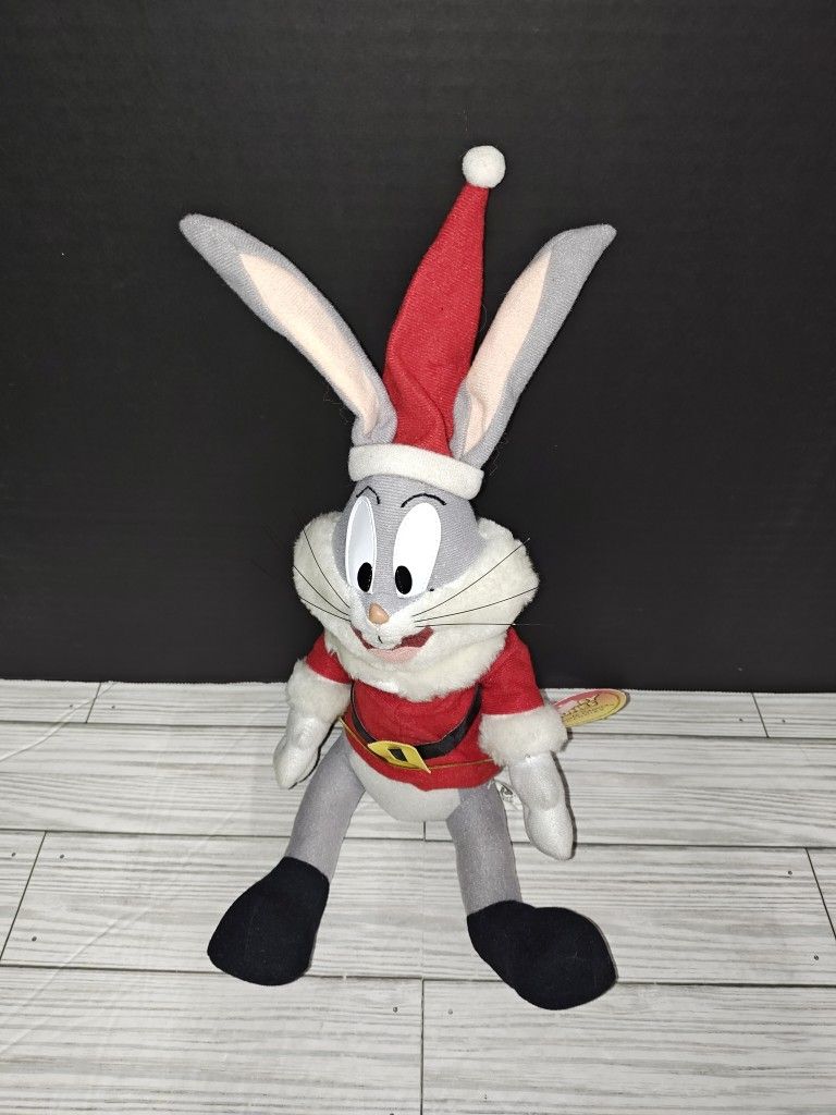 LOONEY TUNES PLUSH stuffed animal 1997 Christmas Bugs Bunny RUSSELL STOVER 12"