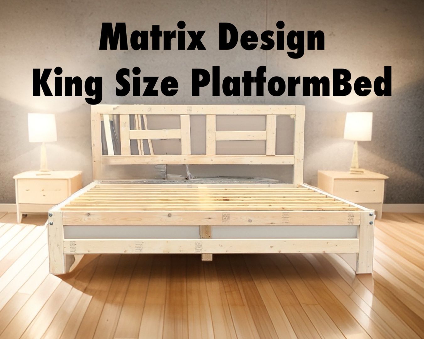 Natural finish Simply Design King size platform bed