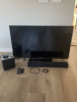 50” haier tv with sound bar and chromecast