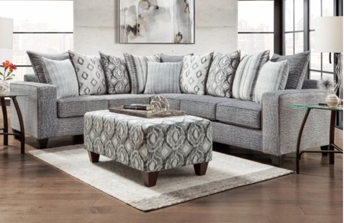 Sectional 1299 accent chair 399 cocktail ottoman $250