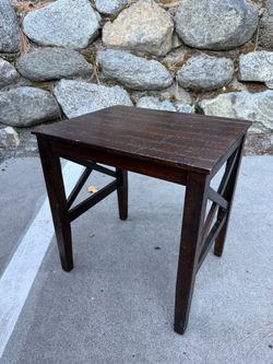 Cute espresso brown end table side table