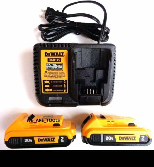 Dewalt New Kir Battery 2ah (2) And Charger Nuevos