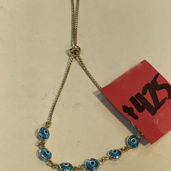 14KT Evil Eye Bracelet 