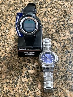 2 new watches, CASIO and TIMEX ($45 For both). Or $30 each.