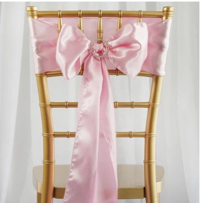 Pink satin sashes 6” x 106”