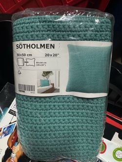 Sotholmen Ikea Knit pillow case 20” X 20” Indoor/outdoor Turquoise SET of TWO