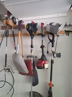 Various lawn and garden tools wackers etc