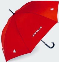 Montblanc Unisex Red Classic Umbrella w/Hook Handle Brand New With Tags NWT