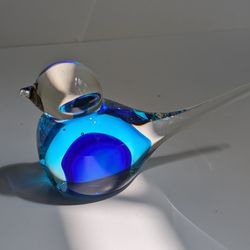 Vintage Blown Glass Bird Figurine Paperweight