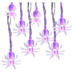 Lyhope Halloween String Lights, Battery Powered - Spider Shape - 20 Led - 9.51ft Halloween Decoration Lights for Indoor & Outdoor, Not Include Batter