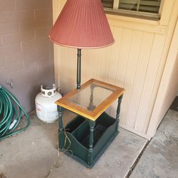 End table with light nightstand