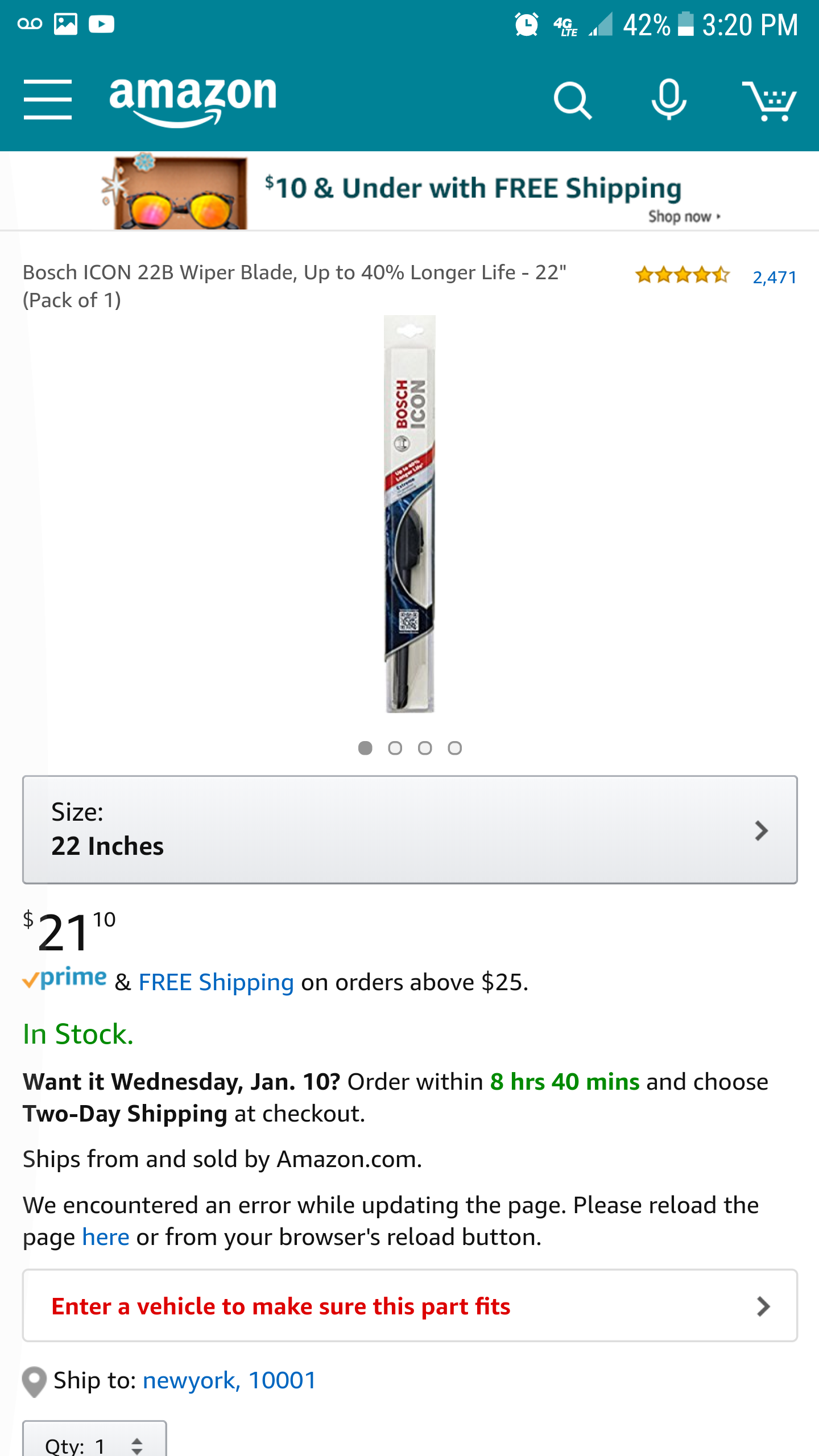 Bosch Icon Wiper blade 22"