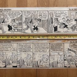 Al Smith Signed Original Comic Strip Art Rural Delivery 1961