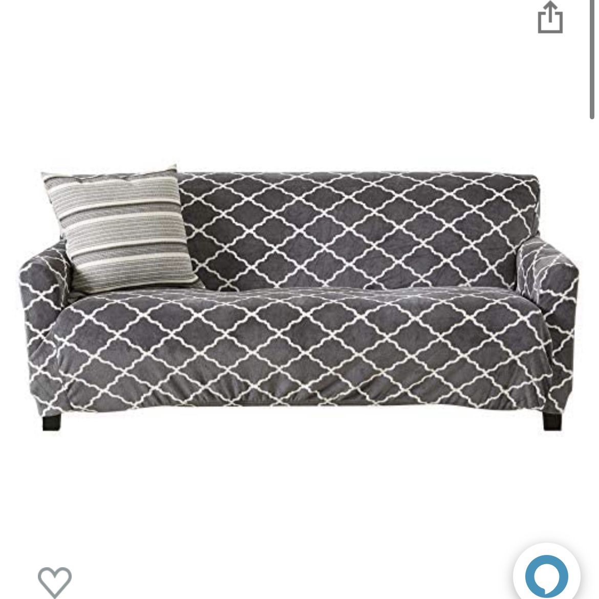 Modern Velvet Plush Sofa Slipcover (Grey)