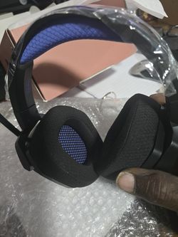 G935 wireless gaming headset black and blue surround sound over the ear gaming headset for pc /play station with lights rgb lighting sync # 805