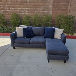 Sofa Sectional Reversible Living Spaces Navy Blue L Shape FREE DELIVERY