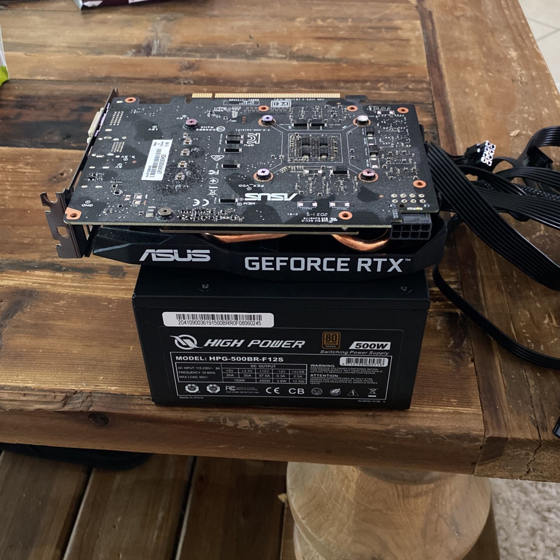 Asus Geforce RTX 2060 GPU And 500w Power Supply.