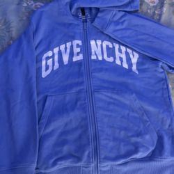 Blue Givenchy Logo Zip-up Jacket