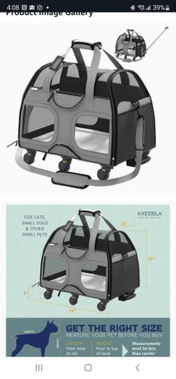 Katziela Rolling Pet Carrier - Airline Approved Dog Carrier