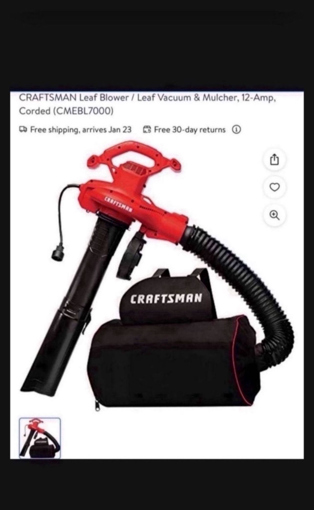 Craftsman  Leaf Blower Brand New $100