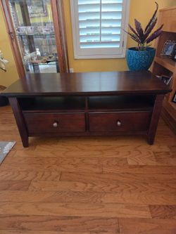 TV Stand / Media Console - Dark Brown Coffee Table (48")