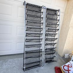 Over-the Door Hanging Shoe Organizer Racks (Set of 2)
