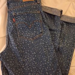 Levi's High Rise Skinny Ankle Print Jeans 30