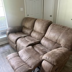 Recliner Couch & Rocking Chair Set 