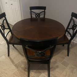 Wooden Kitchen Table & 4 Chairs