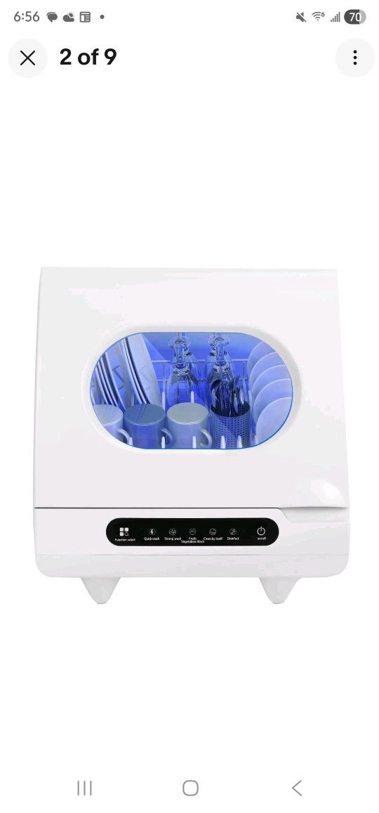 Amonse Portable Countertop Dishwasher, 5 Washing Programs and High Temperature ,White