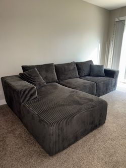 Dark Gray Sectional Sofa with Chaise