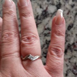 Real White Gold Diamond Ring, Paid $200