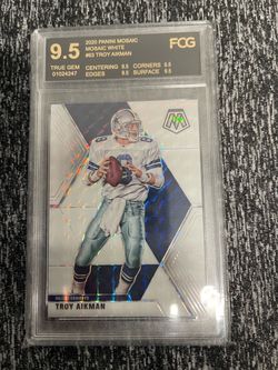 2020 Panini Mosaic Troy Aikman White PRIZM Mosaic 8/25 TRUE GEM 1/1