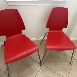 Midcentury Modern Den Erie Retro Red Chair