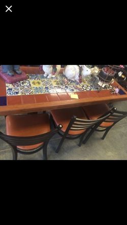 Metal table and chairs