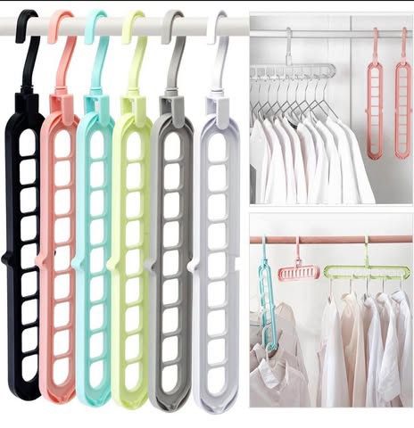 Brand new 12 pack of Closet Organizers and Storage,College Dorm Room Essentials,Multifunctional Organizer Magic Space Saving Hangers with 9 Holes Stor