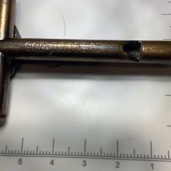 Antique Crucifix Whistle – “God Protect” – Catholic Travel Cross