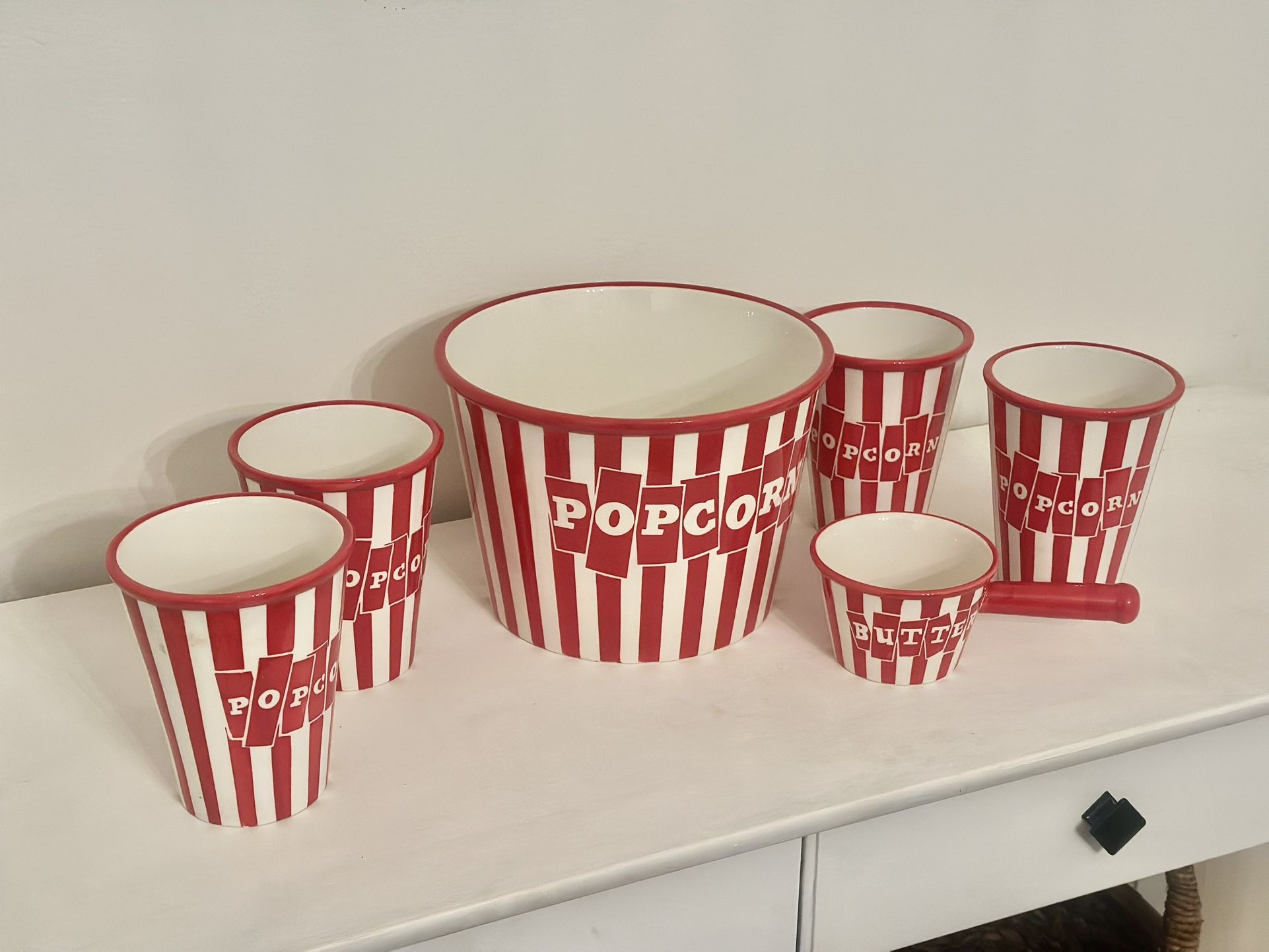 Retro Movie Night Popcorn Set – Certified International – 6 Pc!