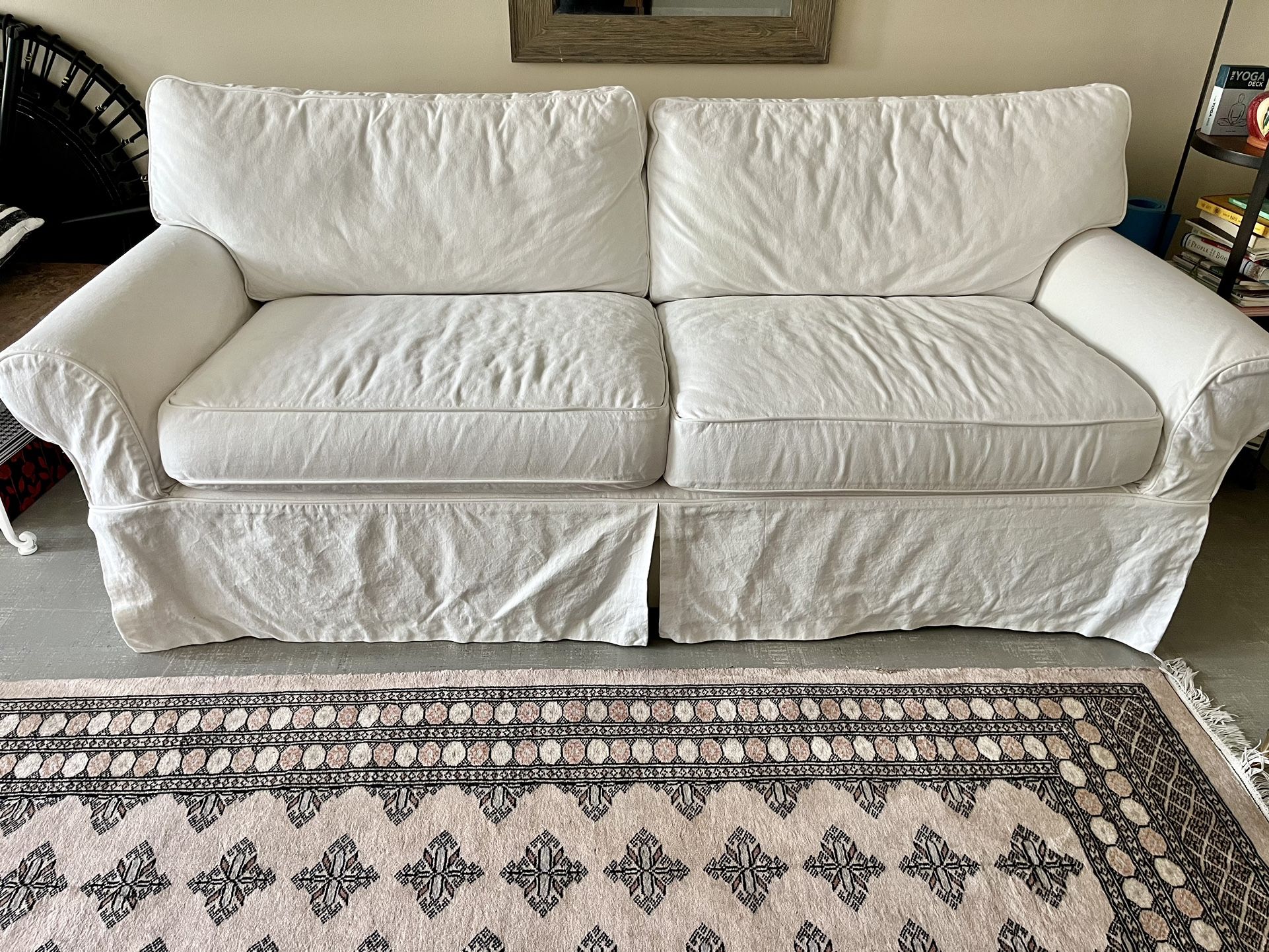 Ethan Allen  Slip Covered Sofa
