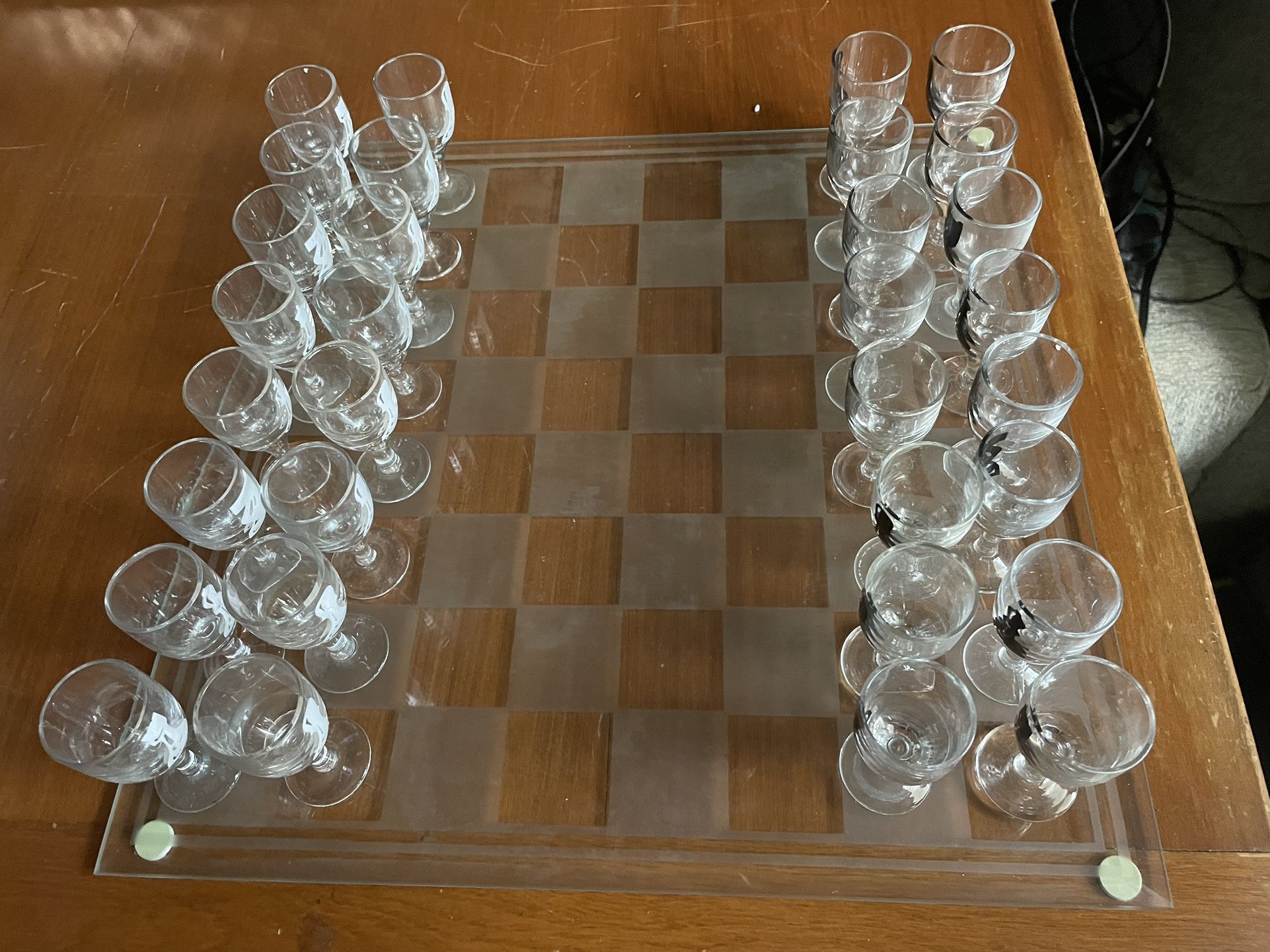 Premium Edition Elegant Drinking Glass Chess Set 32 Pcs. $30. Pick Up Or Delivery.