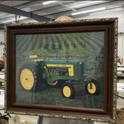 John Deere Model 520 Framed Tractor Picture