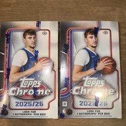 TOPPS CHROME BASKETBALL 2025-2026 HOBBY BOX Lot Of 2