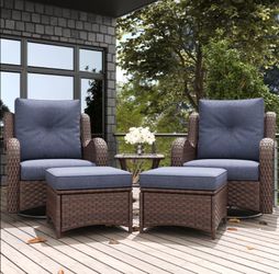 5-Piece Outdoor Wicker Patio Chair Set