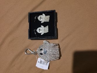 Bath & Body Works hand sanitizer holder and earrings