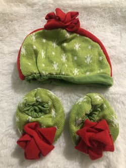 Baby Girl Christmas Headband And Booties