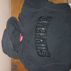 Supreme Patent/Chenille Arc Logo Hooded Sweatshirt

 Size L